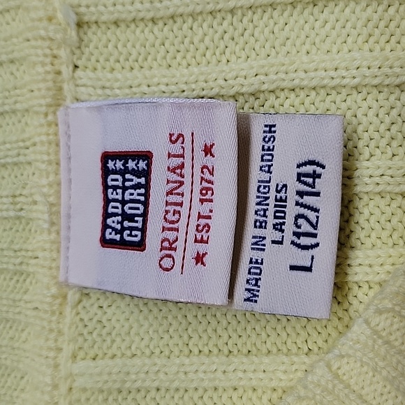 Faded Glory Cabled Sweater Women's Size L, Yellow - Picture 2 of 12